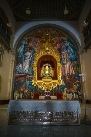 CANDELARIA, TENERIFE, SPAIN - JULY 19, 2023: Altar of the Basilica of the Royal Marian Shrine of Our Lady of Candelaria.のeditorial素材