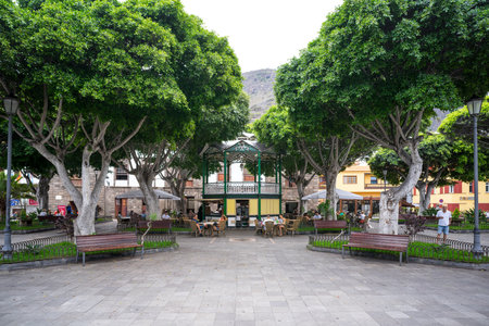 GARACHICO, TENERIFE - JULY 20, 2023: The Liberty Square (Plaza de la Libertad). The small town of Garachico on the northern coast of Tenerife.のeditorial素材