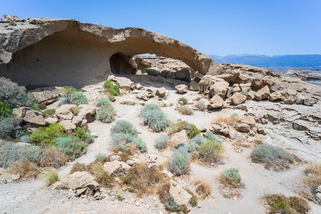 Natural formation. Stone arch of San Miguel de Tajao. Tenerife, Canary Islands, Spain.の写真素材