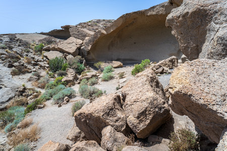 Natural formation. Stone arch of San Miguel de Tajao. Tenerife, Canary Islands, Spain.の写真素材