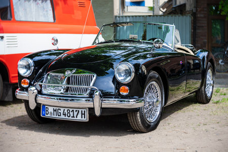 WERDER (HAVEL), GERMANY - MAY 20, 2023: The sports car MG MGA. Oldtimer - Festival Werder Classics 2023のeditorial素材