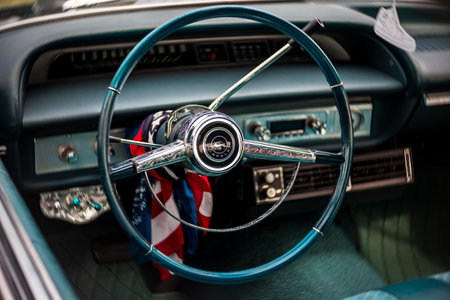 WERDER (HAVEL), GERMANY - MAY 20, 2023: The interior of full-size car Chevrolet Impala. Oldtimer - Festival Werder Classics 2023のeditorial素材
