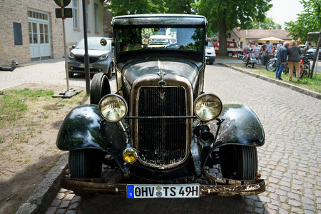 WERDER (HAVEL), GERMANY - MAY 20, 2023: The retro car Ford Model BB pickup truck. Oldtimer - Festival Werder Classics 2023のeditorial素材
