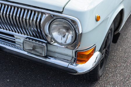 LINTHE, GERMANY - MAY 27, 2023: The fragment of executive car GAZ-24 "Volga". Die Oldtimer Show 2023.のeditorial素材