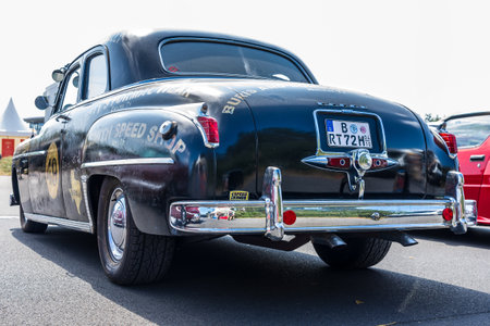 LINTHE, GERMANY - MAY 27, 2023: The full-size car Dodge Coronet Club Coupe, 1950 (first generation). Rear view. Die Oldtimer Show 2023.のeditorial素材