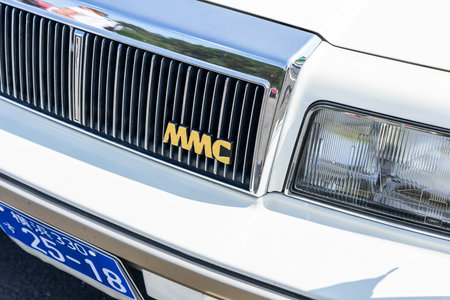 LINTHE, GERMANY - MAY 27, 2023: The fragment of executive car Mitsubishi Debonair, 1988. Die Oldtimer Show 2023.のeditorial素材