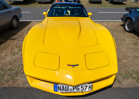 LINTHE, GERMANY - MAY 27, 2023: The sports car Chevrolet Corvette Stingray (C3). Die Oldtimer Show 2023.のeditorial素材
