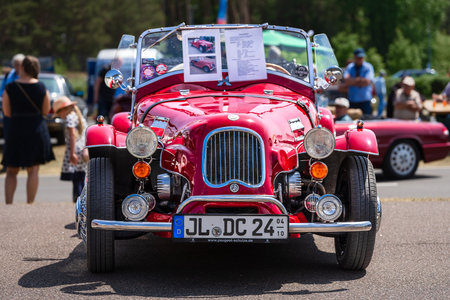 LINTHE, GERMANY - MAY 27, 2023: The kit car based on Citroen 2CV, replica Morgen Plus 4, 1978. Die Oldtimer Show 2023.のeditorial素材