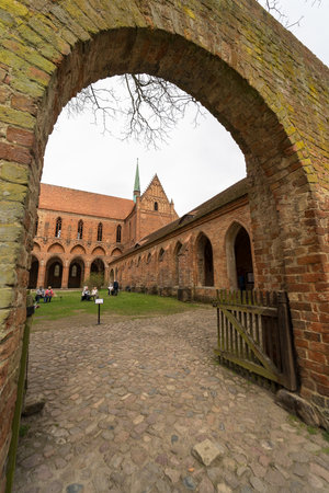 CHORIN, GERMANY - APRIL 01, 2024: Ruin of Chorin Abbey. Chorin Abbey (Kloster Chorin) is a former Cistercian abbey. An example of Gothic architecture. Founded in 1258. It was secularized in 1542.のeditorial素材