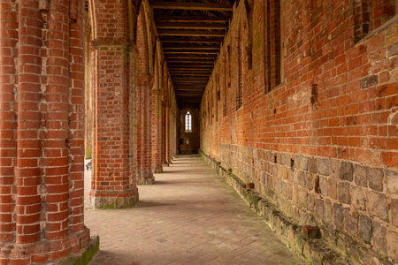 CHORIN, GERMANY - APRIL 01, 2024: Ruin of Chorin Abbey. Chorin Abbey (Kloster Chorin) is a former Cistercian abbey. An example of Gothic architecture. Founded in 1258. It was secularized in 1542.のeditorial素材