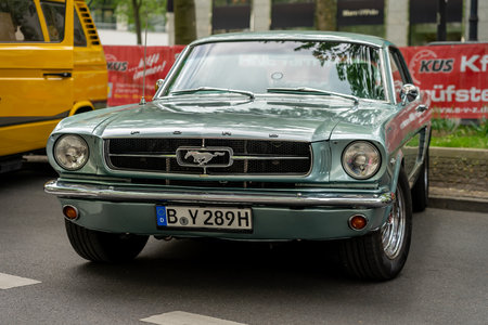BERLIN - MAY 04, 2024: The muscle car Ford Mustang, 1965. Classic Days Berlin 2024.のeditorial素材