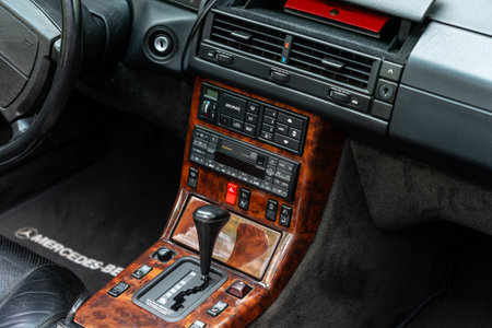 BERLIN - MAY 04, 2024: The interior of a sports car Mercedes-Benz 500 SL, (R129). Classic Days...