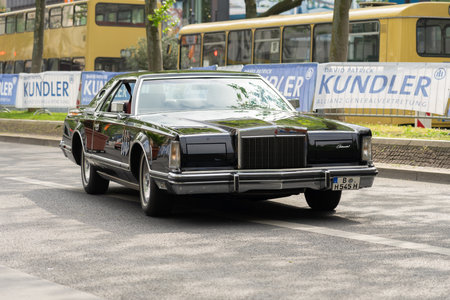 BERLIN - MAY 04, 2024: The personal luxury coupe Lincoln Continental Mark V. Classic Days Berlin 2024.のeditorial素材