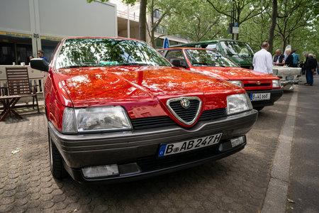 BERLIN - MAY 04, 2024: The executive car Alfa Romeo 164 (Type 164), 1991. Classic Days Berlin 2024.のeditorial素材