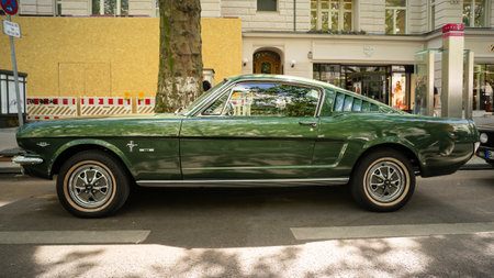 BERLIN - MAY 04, 2024: The muscle car Ford Mustang, 1966. Classic Days Berlin 2024.のeditorial素材