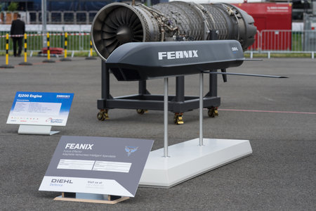 BERLIN - JUNE 05, 2024: Light Remote Carrier FEANIX by Diehl Defence. ILA Berlin Air Show 2024.のeditorial素材