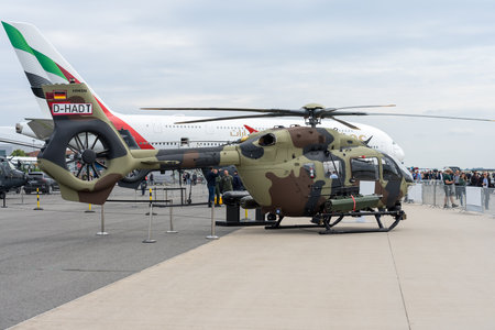 BERLIN - JUNE 05, 2024: Light utility helicopter Airbus Helicopters H145M (formerly Eurocopter EC145) by German Air Force. ILA Berlin Air Show 2024.のeditorial素材