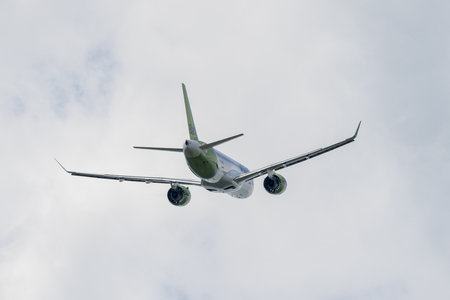 BERLIN - JUNE 06, 2024: The narrow-body airliner Airbus A220-300 by Air Baltic.のeditorial素材