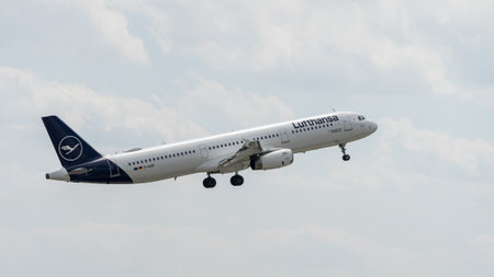 BERLIN - JUNE 06, 2024: The narrow-body airliner Airbus A321-231 by Lufthansa.