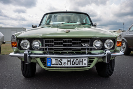 LINTHE, GERMANY - JUNE 08, 2025: Executive car Rover P6, 1974. Die Oldtimer Show.