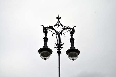 old lantern at pariser platz, berlin, germanyの写真素材