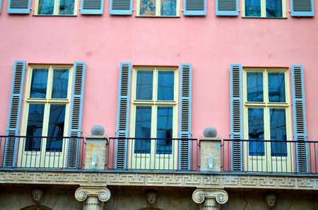 neoclassicism with windows facade in central berlinの写真素材