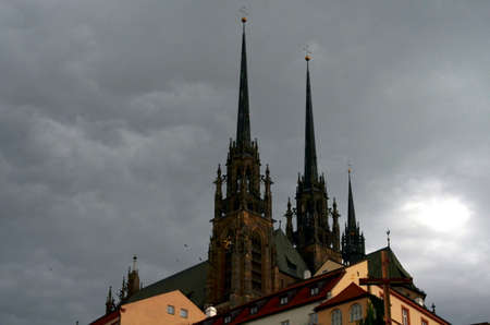 old church in the city of brno, czech republic with dramatic sky