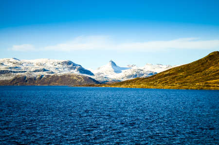 rough norwegian mountain landscape in autumn or fall