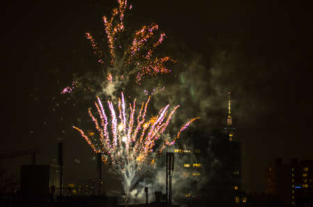 new year fireworks in berlin with tv tower