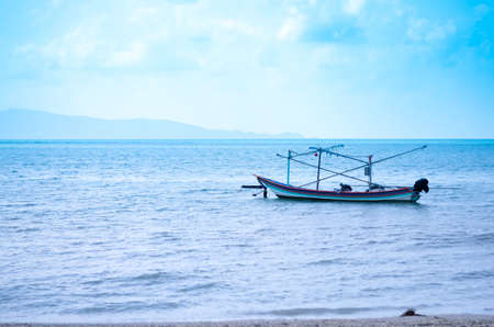 traditional colorful thai longtail boatの写真素材