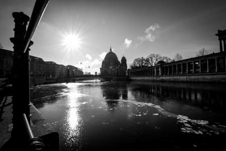 berlin cathedral at cold winter dayの写真素材