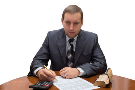 The photograph shows the person who signs the document