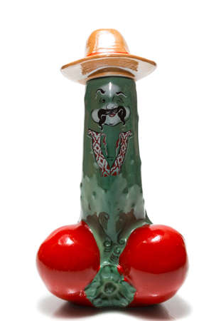 The photo shows a bottle on a white backgroundの写真素材