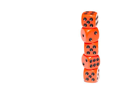 cubes for Board games on white background, diceの写真素材