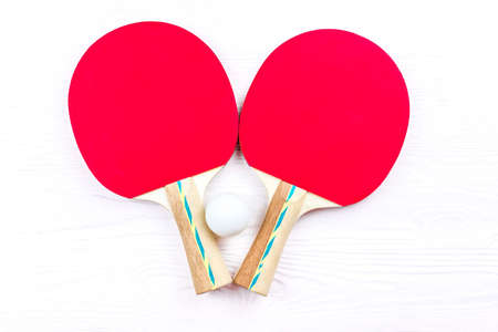 Rackets for table tennis on a white background