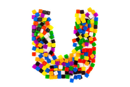 Magnetic Plastic ABC Letters Isolated on White Backgroundの写真素材