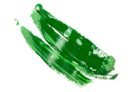 green oil paint spot isolated on white background