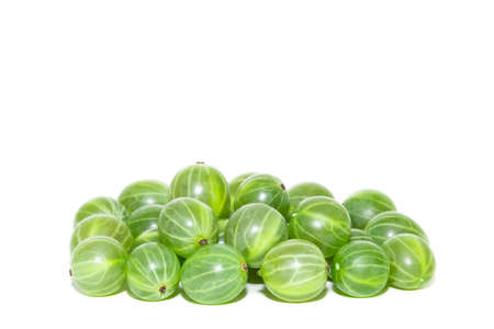 Pile of Fresh Indian gooseberry fruits isolated on white background.の写真素材