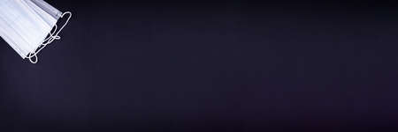 White medical mask isolated. Face mask protection against pollution, virus, flu and coronavirus. Health care and surgical concept.の写真素材