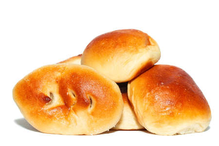 bread roll on a white background. copyspace. isolatedの写真素材