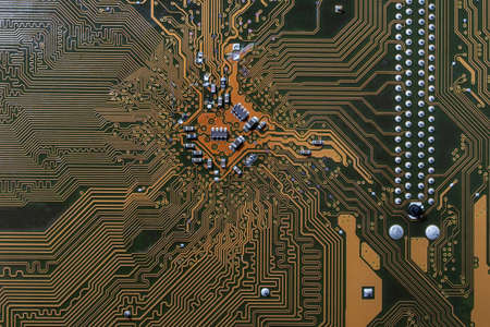 circuit board. Electronic computer hardware technology. Motherboard digital chip. Tech science...