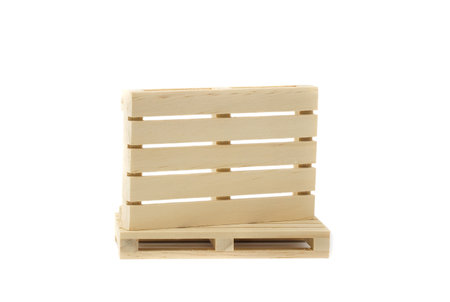 Stacked industrial wooden pallets for isolant cargoの写真素材