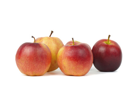 Fresh red apple isolated on white backgroundの写真素材