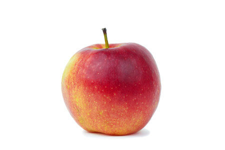 Fresh red apple isolated on white backgroundの写真素材