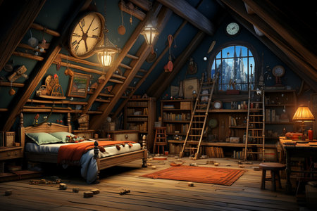 3D rendering of a children's room in a fairy tale styleの素材