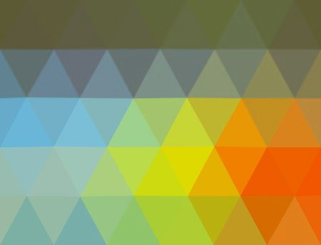 Multicolor blue, orange and gray triangles. Cover with blue triangels.のイラスト素材
