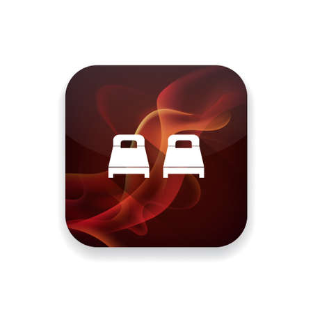 2 beds iconのイラスト素材