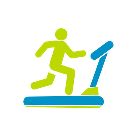 vector treadmill icon - gym exercise illustrationのイラスト素材