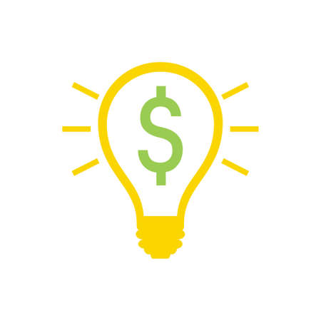 dollar light bulb  iconのイラスト素材