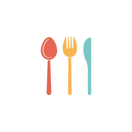 cutlery fork, knife and spoonのイラスト素材